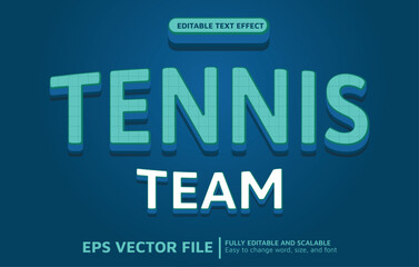 Editable Text Effect with Blue Tennis Style