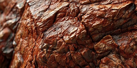 A close up of a rock with a brown and black color