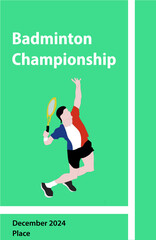 Badminton event Poster Vector illustration