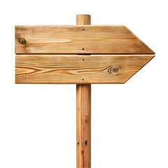 Fototapeta premium wooden arrow sign post or road signpost isolated on transparent background