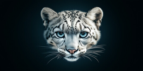 Obraz premium Majestic Snow Leopard Face Art