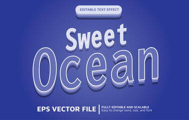 Editable Text Effect Sweet Blue Ocean