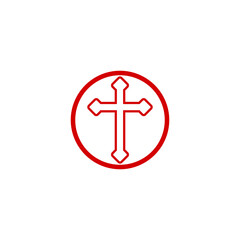 Obraz premium Christian Cross icon isolated on transparent background