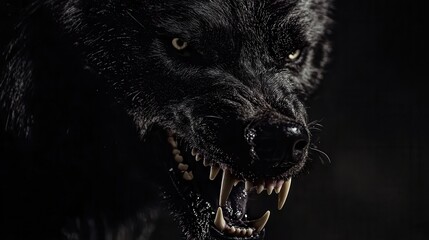 Intense Closeup of an Evil Werewolf Face