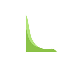 abstract green wave curve element