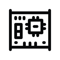 mainboard icon. vector line icon for your website, mobile, presentation, and logo design.