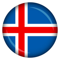 Obraz premium Icelandic flag circle pin and badge