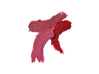 Brush Stroke Of Three Red Toned Of Matte Lipstick Blending Seamlessly With A Soft Gleaming Texture