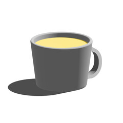 yellow milk cup illustration realistic isolated