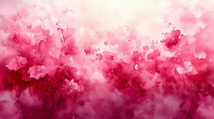 Fototapeta premium Blossom Dreams. abstract pink flowers watercolor background 