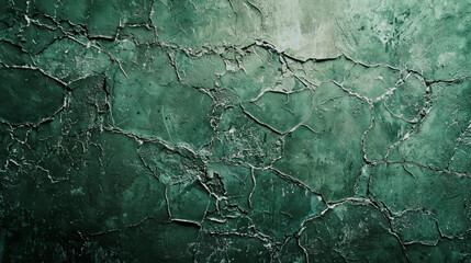 Textured dark green concrete wall surface, abstract patterns