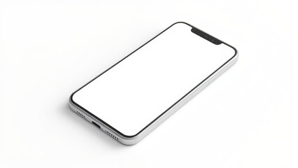 A blank smartphone screen on a white background.Mobile phone screen mockup
