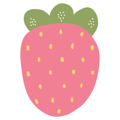 illustration of a strawberry, pink strawberry