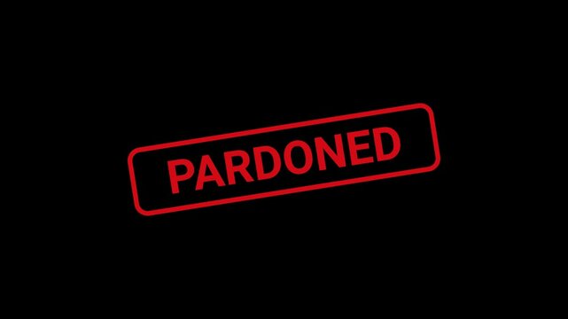 Pardoned Text Stamp Animation