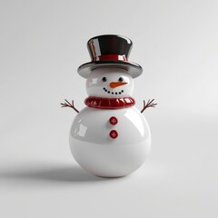 Fototapeta premium Festive Snowman with Hat