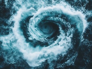 Fototapeta premium Swirling Waters in a Turbulent Ocean Scene