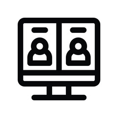 online meeting icon. vector line icon for your website, mobile, presentation, and logo design.