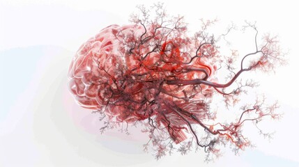 Naklejka premium a surrealistic interpretation of the human brain as a labyrinth of mirrors, reflecting the infinite complexities and contradictions of the self