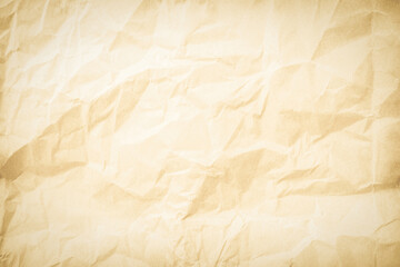 Crumpled brown paper texture background for design with copy space for text or image.	