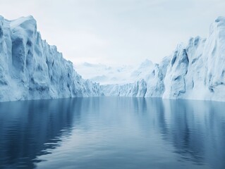 Serene Glacier Reflections in Tranquil Water