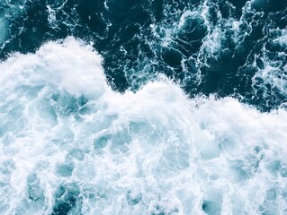 Fototapeta premium Turbulent Ocean Waves and Sea Foam Patterns