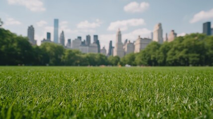 Eco-Friendly Park with AI-Powered System in City Landscape