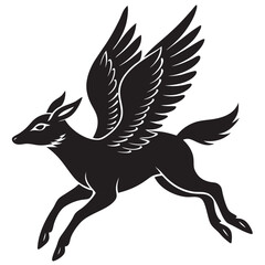 silhouette of a horse fly animal