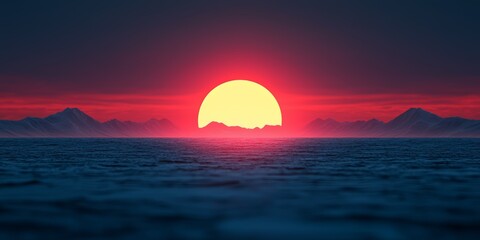 Remote Power Plant at Sunset in Tranquil Field