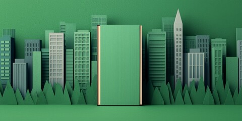 Urban Design Paper Cut Art Centered Composition