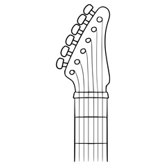 head guitar electric illustration hand drawn outline vector