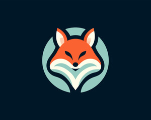 Fox logo design icon symbol vector illustration. cartoon fox logo design template.