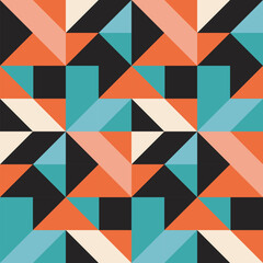 Abstract. Geometric pattern seamless colorful background. Vector.