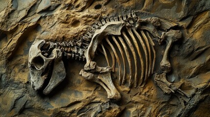 Fossilized remains of early mammals preserved in volcanic ash deposits.