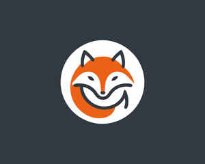 Fox logo design icon symbol vector illustration. cartoon fox logo design template.