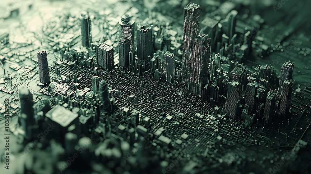 Poster Exploring the vision of tomorrow a futuristic city skyline with intricate architectural structures and advanced design concepts