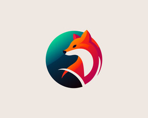 Fox logo design icon symbol vector illustration. cartoon fox logo design template.