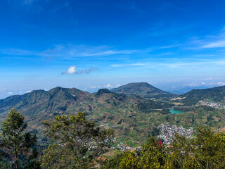 beautiful view mountains with blue sky