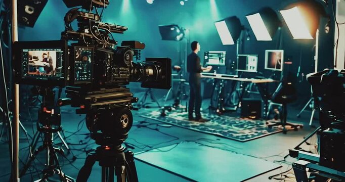 Inside a video production studio generated by AI