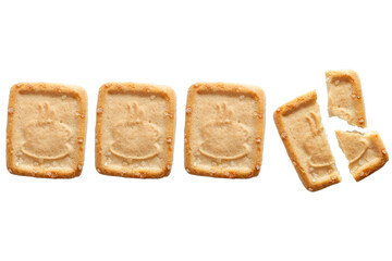 Single isolated broken biscuit in white background