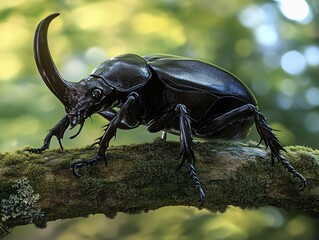 Horned Beetle on a Tree