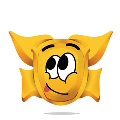 happy gold shield mascot character. cute, funny, and playful concept. achievement, reward, and education themes