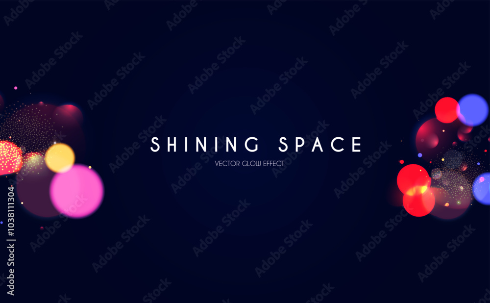 Wall mural bokeh colorful light effect. blur light design. confetti and holiday firecracker rainbow color effec
