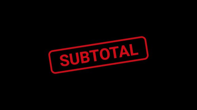 Subtotal Text Stamp Animation