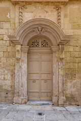 Colorful bright traditional door in Mdina, Malta