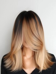 Obraz premium model with Blended Bronde hair color