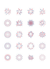 Set of firework icons, new year, celebration, 