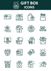 set of gift box icons, Christmas Gifts, Surprises, Gift, birthday gift