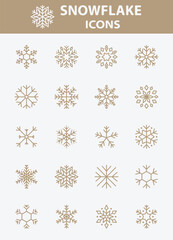 set of snowflake icons, winter, snow