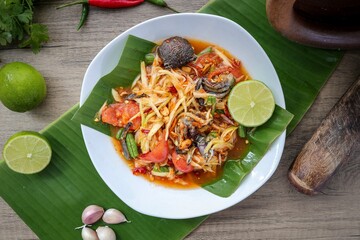 Thai papaya salad, Som Tam , thai food, isan food,Thai isan kitchen	