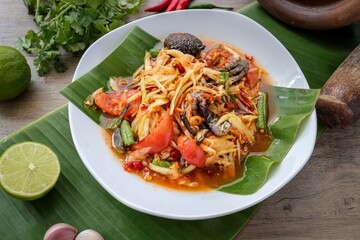 Thai papaya salad, Som Tam , thai food, isan food,Thai isan kitchen	